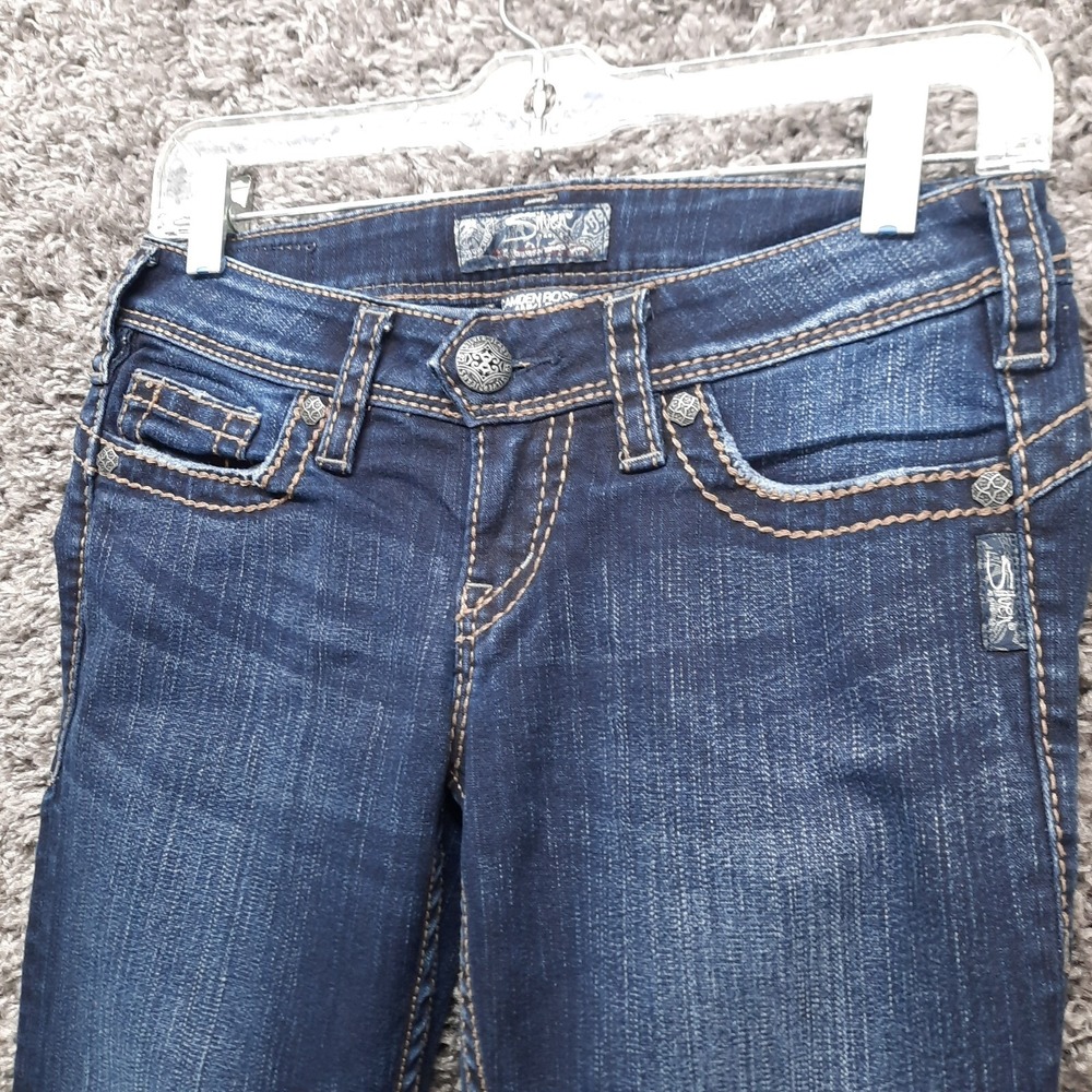 Silver Jeans Womens 26 Dark‎ Blue Camden Rose Ankle Zip Stretch Denim Pants